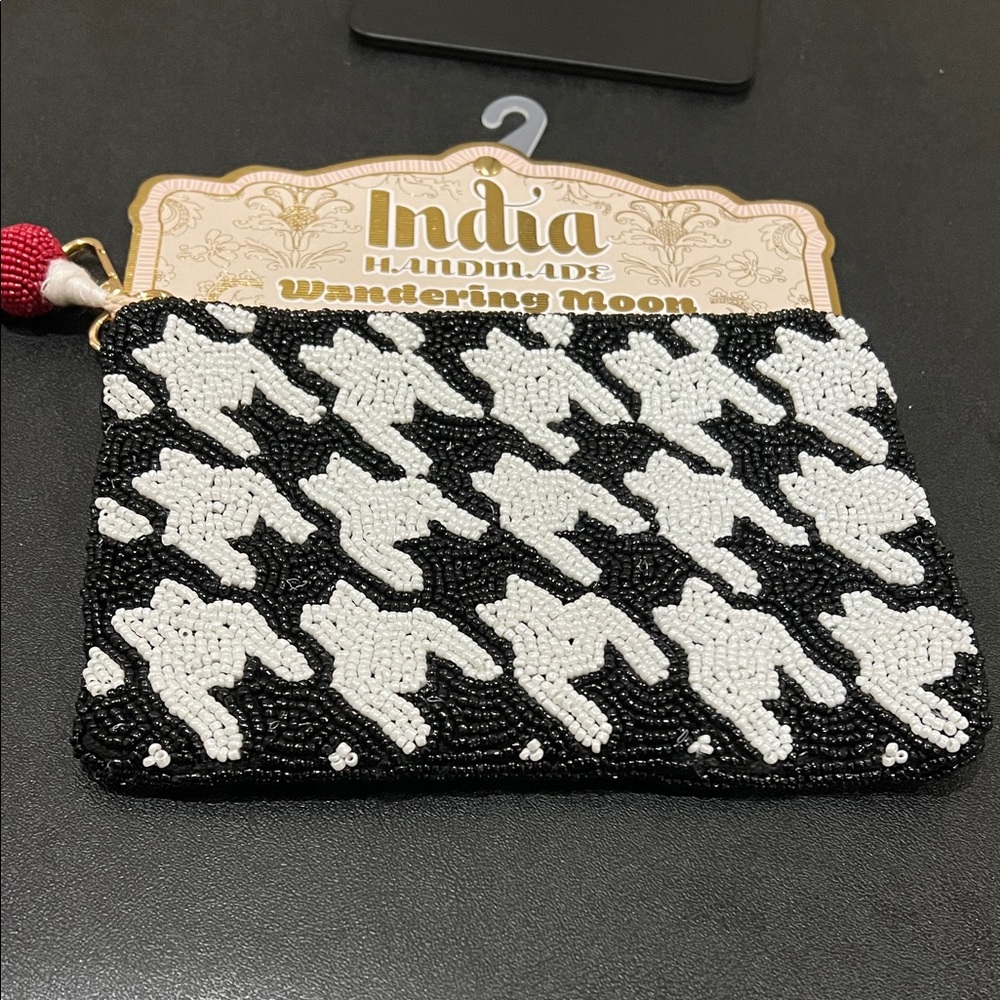 Wandering Moon | Houndstooth Pattern Beaded Bag N… - image 7